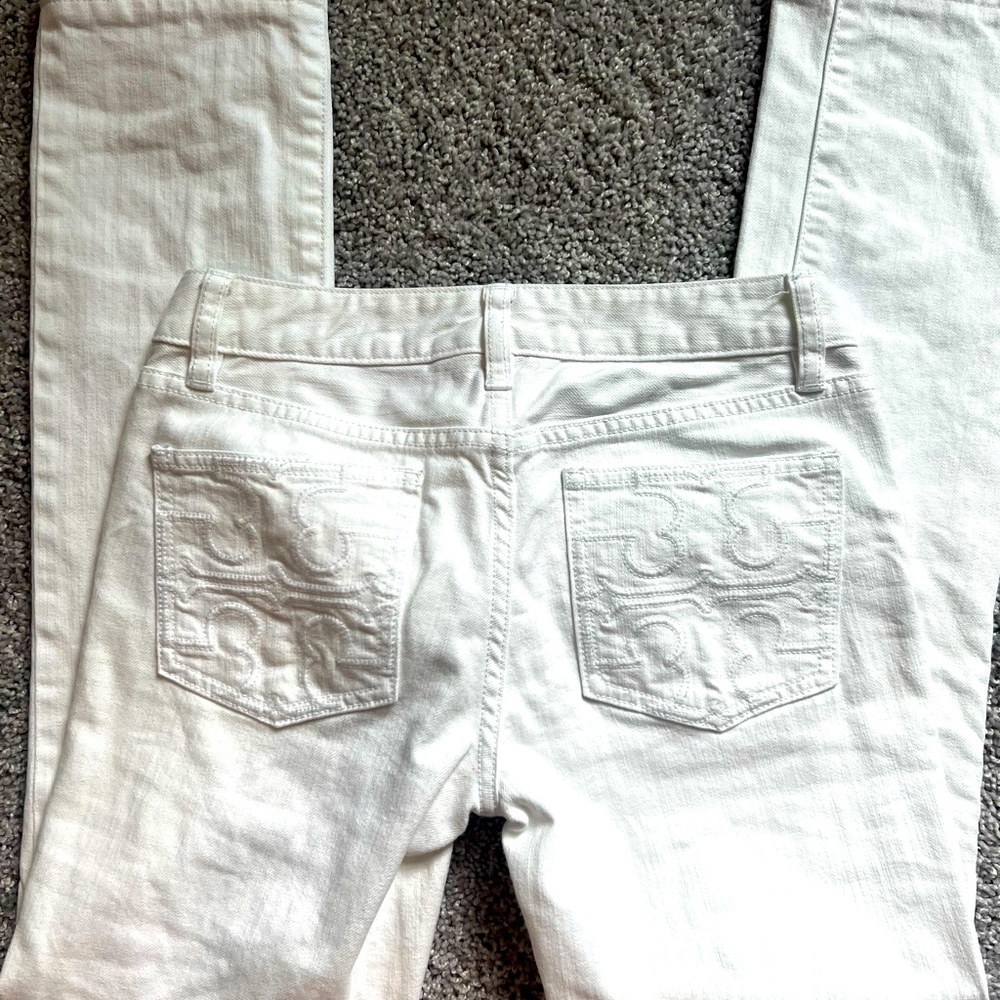 Tory Burch Super Skinny White Denim Jeans Worn 2x